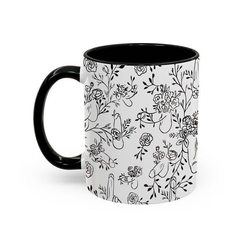 Funny Flower Peens Pattern Mug, Flower Peens Pattern, Pattern humor, Hidden Pattern Joke, Gag Gift, Coffee Drinkware Beverage, Gift for Friend, Family, Coworke