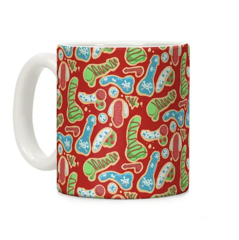 Phallic Christmas Cookies Coffee Mug - 11oz, 15oz Ceramic Drinkware with Large Handles, Printed in the USA