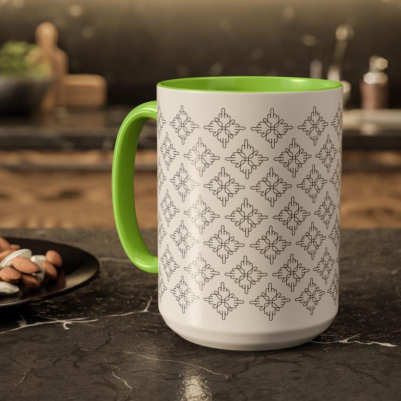 15oz Hidden Middle Fingers Coffee Mug, Subtle Swear Word Design, Colorful Ceramic Cup, Funny Gift for Adults, Novelty Tea Mug, Unique Kitchen Drinkware Reusable Washable