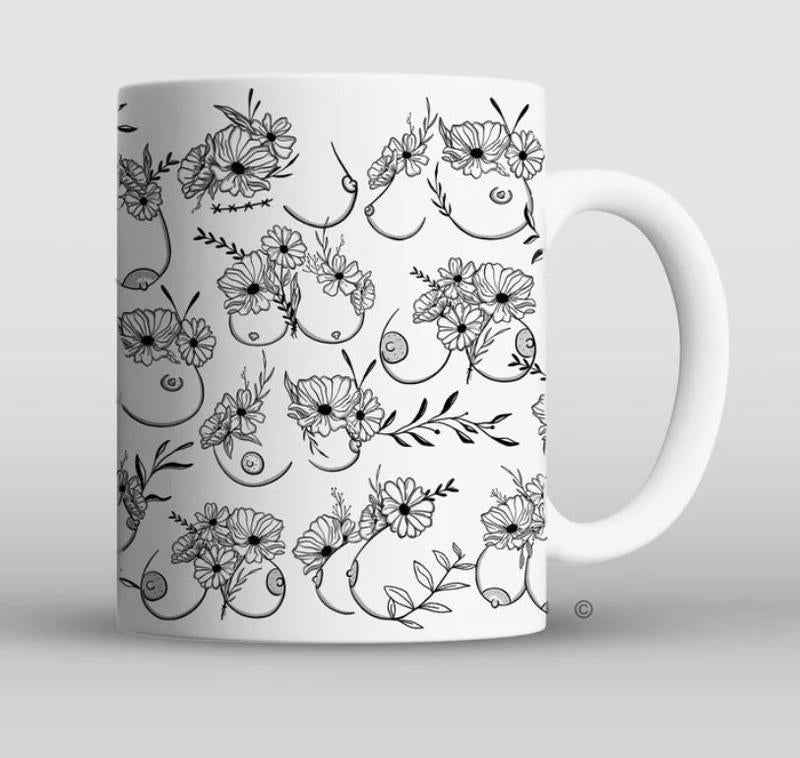 Floral Beauties Pattern Coffee Mug, Sassy Coffee Mug, NSFW Ceramic Mug, Funny Mug for Friends Roommate, Sarcastic Gift for Husband Friend Dad Mom Wife, Best Gift for Boyfriend Girlfriend