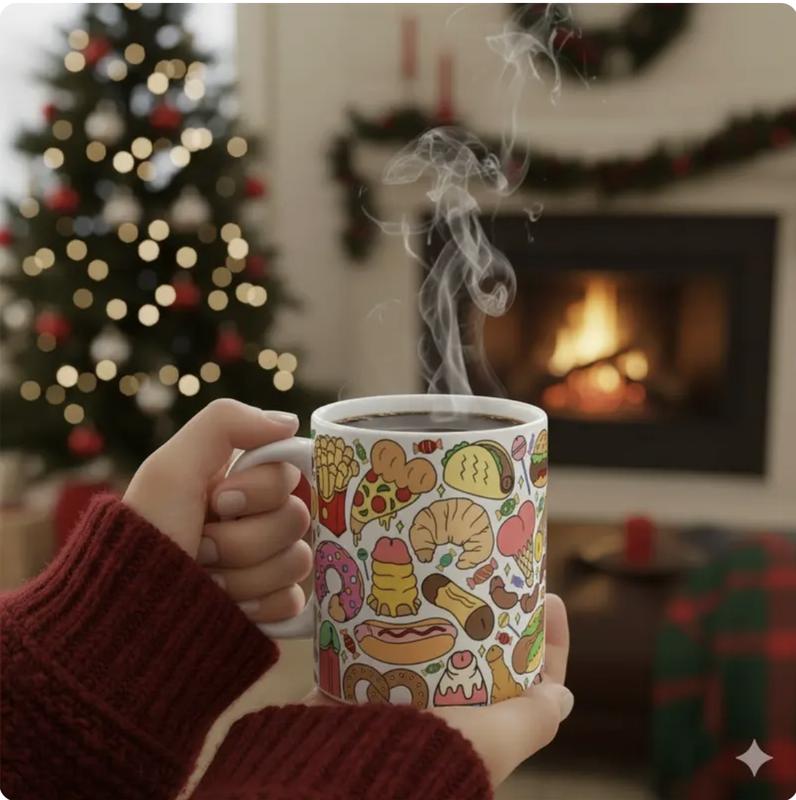 Christmas Cookie Cream Coffee Mug, Christmas Gift, Hidden Pattern Joke, Gag Gift, Coffee Drinkware Beverage, Gift for Friend, Coworker on Christmas