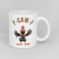 F-CAW-F Scream Chicken Funny Mug,Humorous Chicken Coffee Cup,Interesting Chicken Pattern Funny Boss Gift Coffee Mugs White Mug Ceramic Drinkware