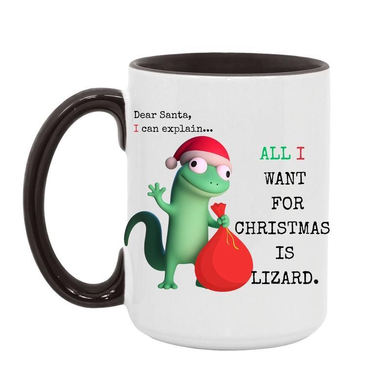 Lizard Meme Christmas Ceramic Mug, Meme Christmas Coffee Mug, Funny Gift, Trending Mug, Christmas Gift Idea
